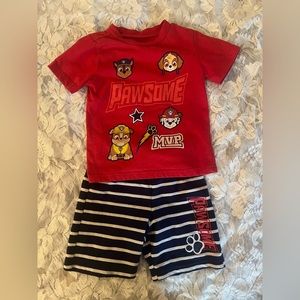 3T Paw Patrol Matching Shirt and Shorts